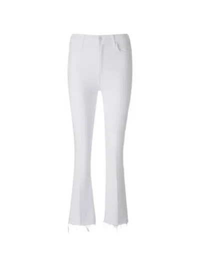 Mother The Hustler Ankle-fray Jeans In White