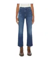 Mother Hustler Ankle Heirloom Jean In Dark-blue Wash In Blue