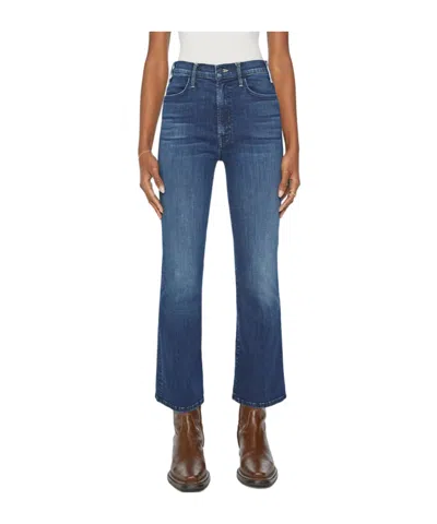Mother The Hustler Cropped Flared Jeans In Blue