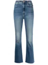 Mother The Insider Crop Step Fray Jeans Not Rough Enough In Blue