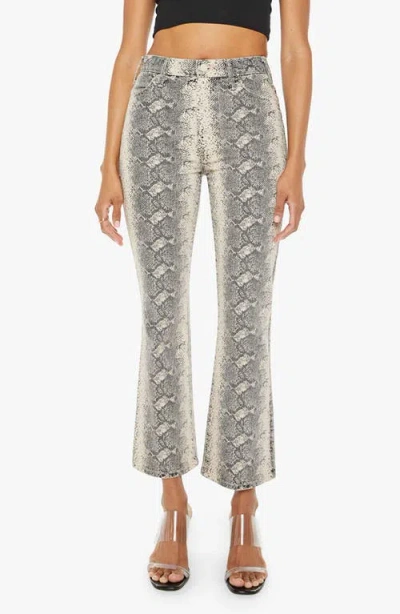 Mother The Hustler Flood Ankle Wide Leg Jeans In Boa Babe