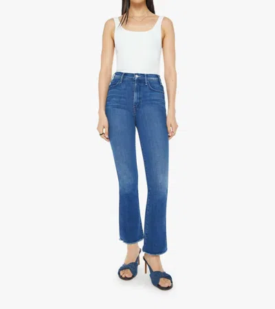 Mother The Hustler Flood Fray High-rise Jeans In Whatever You Want In Blue