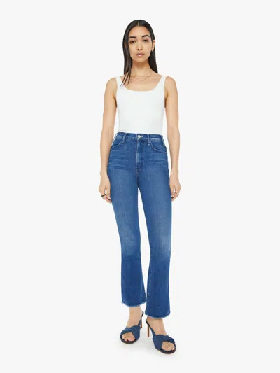 Mother The Hustler Flood Fray Whatever You Want Jeans In Blue