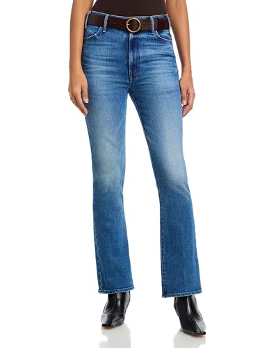 Mother The Hustler Flood High Rise Jeans In All Your Eggs In One Basket In Blue