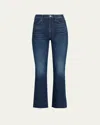 Mother The Hustler Flood Jeans In Blue