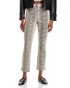 Mother The Hustler Flood Ankle Wide Leg Jeans In Boa Babe
