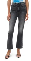 Mother The Hustler Flood Jeans Under The Bleachers In Black
