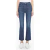 Mother The Hustler Fray Ankle Bootcut Jeans In Blue