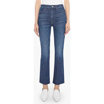 Mother The Hustler Fray Ankle Bootcut Jeans In Blue