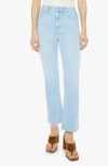 Mother The Insider High Waist Fray Hem Crop Bootcut Jeans In Ball's In Your Court