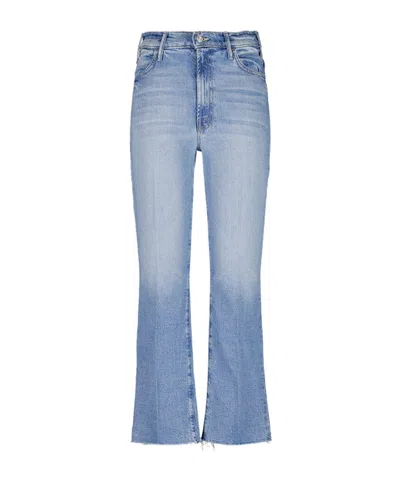 Mother The Hustler Frayed-hem Jeans In Blue