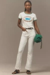 Mother The Hustler High-rise Ankle Fray Jeans In Beige