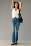 Mother The Hustler High-rise Ankle Fray Jeans In Blue