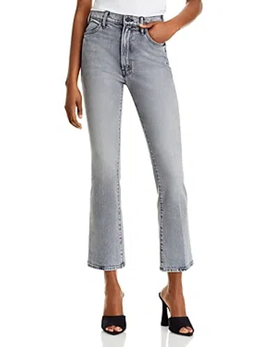 Mother The Hustler High Rise Ankle Jeans In Drawing A Blank In Gray