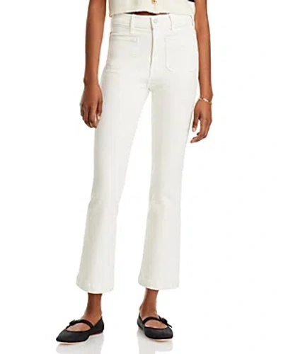 Mother The Hustler High Rise Flare Jeans In Cream In Cream Puff