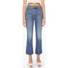 Mother The Hustler High Waist Ankle Bootcut Jeans In Blue