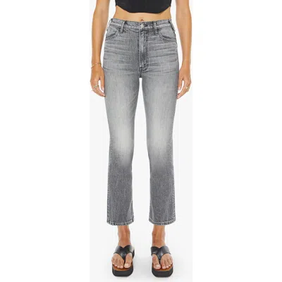 Mother The Hustler High Waist Ankle Bootcut Jeans In Gray