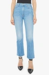 Mother Womens Balls In Your Court The Hustler Ankle Fray Cotton-blend Jeans In No Offense But