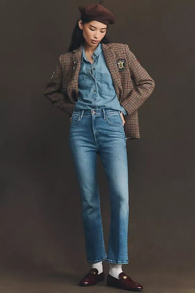 Mother The Hustler Mid-rise Ankle Jeans In Blue