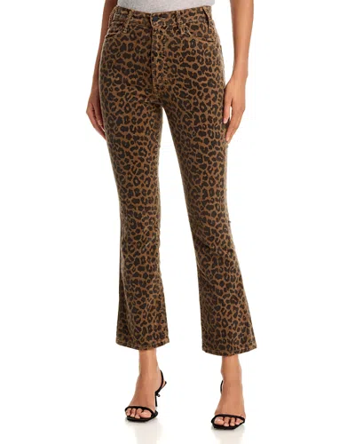 Mother The Hustler Mid Rise Flood Jeans In Leap Year In Animal Print