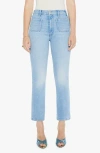 Mother The Hustler Patch Pocket Ankle Bootcut Jeans In Blue