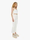 Mother The Hustler Patch Pocket Flood Jeans In Cream Puffs In White