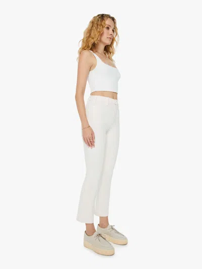 Mother The Hustler Patch Pocket Flood Cream Puffs Jeans In White