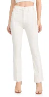 Mother The Hustler Patch Pocket Flood Jeans In Cream Puffs In Cream Puffs