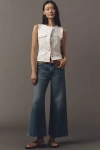 Mother The Hustler Roller Ankle High-rise Wide-leg Jeans In Blue