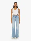 Mother The Hustler Roller Fray Mid-rise Wide-leg Jeans In Blue