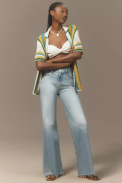 Mother The Hustler Roller High-rise Ankle Jeans In Blue