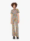 Mother The Hustler Roller Jumpsuit Heel Track And Flower Fields In Multi - Size X-small