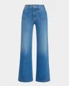 Mother Petites Lil Roller High Rise Patch Pocket Wide Leg Jeans In Piece By Piece In Piece By Piece