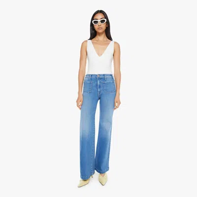 Mother The Hustler Roller Patch Pocket Sneak Piece By Piece Jeans In Blue
