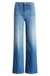 Mother Petites Lil Roller High Rise Patch Pocket Wide Leg Jeans In Piece By Piece In Piece By Piece