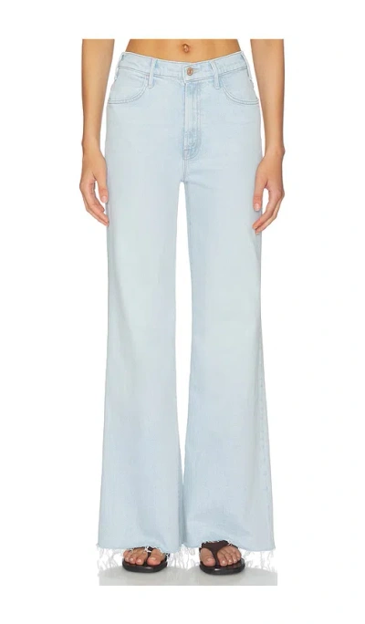 Mother Womens Bring The Cooler The Hustler Roller Skimp Frayed Stretch-denim Jeans In Blue