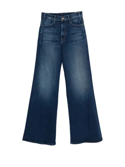 Mother The Hustler Roller Sneak Denim Jeans In Blue