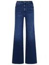 Mother Wide-leg Trousers With Elasticized Fit And Contrast Stitching In Blue
