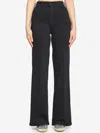 Mother The Hustler Roller Sneak Denim Jeans In Black