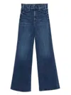 Mother The Hustler Roller Sneak Denim Jeans In Blue