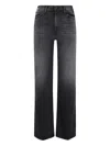 Mother The Hustler Roller Sneak Faded Jeans In Gray