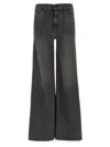 Mother Jeans Hustler Roller Sneak Fray In Black