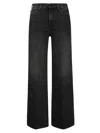 Mother The Hustler Roller Sneak Fray Jeans In Black