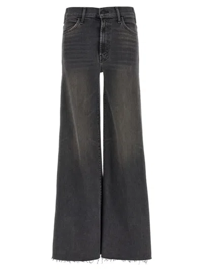 Mother 'the Hustler Roller Sneak Fray' Jeans In Black