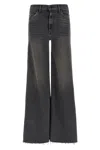 Mother Jeans Hustler Roller Sneak Fray In Gray