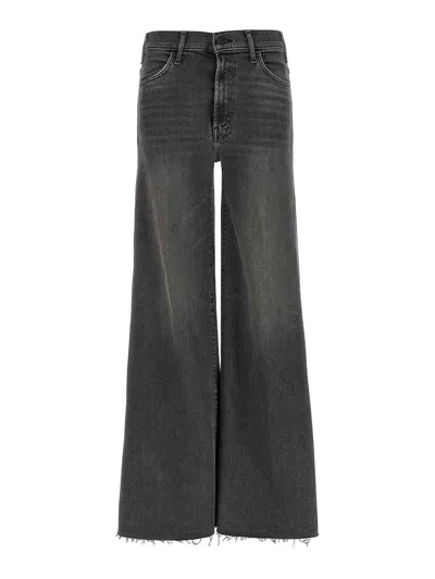 Mother The Hustler Roller Sneak Fray Jeans In Gray