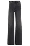 Mother The Hustler Roller Sneak Fray Jeans In Gray