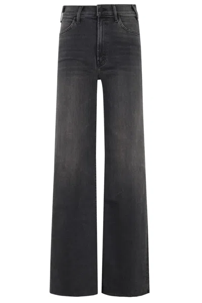Mother The Hustler Roller Sneak Fray Jeans In Gray