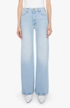Mother The Hustler Roller Sneak High Waist Wide Leg Jeans In Blue