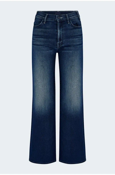 Mother The Mid Rise Mavin Sneak Blue Jeans With Belt Loops And Logo Embroidery On The Rear In Denim Woman